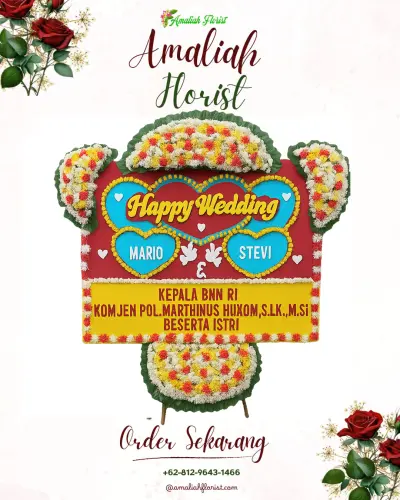 Karangan Papan Bunga Pernikahan di Singasari